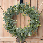 Guirlanda de Folhas de Eucalipto Artificial com Flores Brancas - Casa Stony