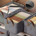 Caixa Organizadora de Roupas com Tampa - Kit 4 unidades