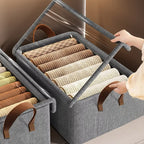 Caixa Organizadora de Roupas com Tampa - Kit 4 unidades