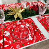 Jogo Americano de Tecido com 6 Peças Decoração de Natal