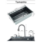 Cuba de cozinha inox com torneira gourmet
