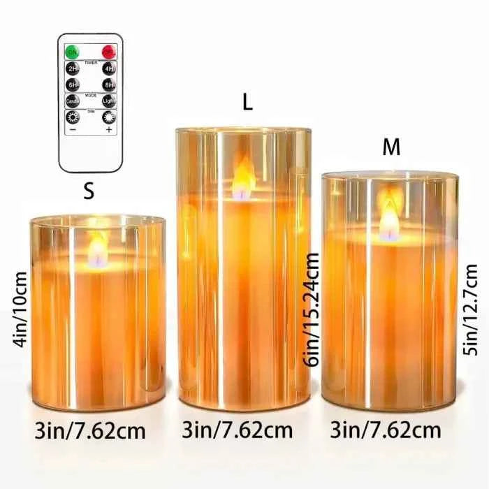 Kit 3 Velas de LED com Controle Remoto
