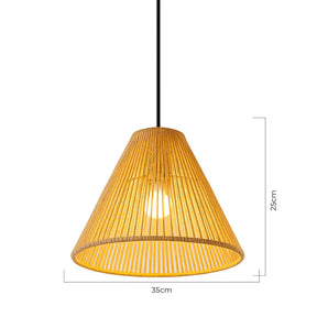 Luminária Pendente Palha Cone 35cm Artesanal