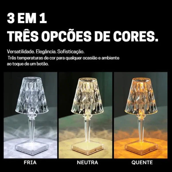Luminária de Mesa em Led Cristal