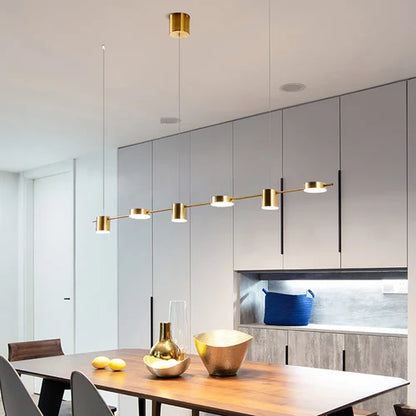 Lustre Pendente Moderno Dourado Led - Casa Stony