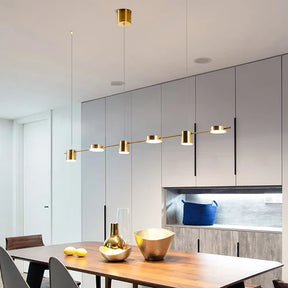 Lustre Pendente Moderno Dourado Led