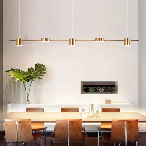 Lustre Pendente Moderno Dourado Led - Casa Stony
