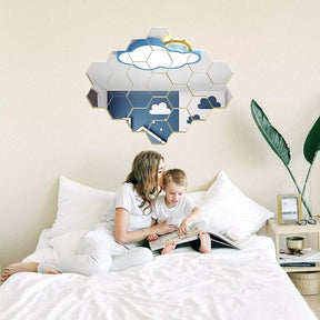 Kit Espelhos Adesivos Decorativos Hexágonos 10 Peças