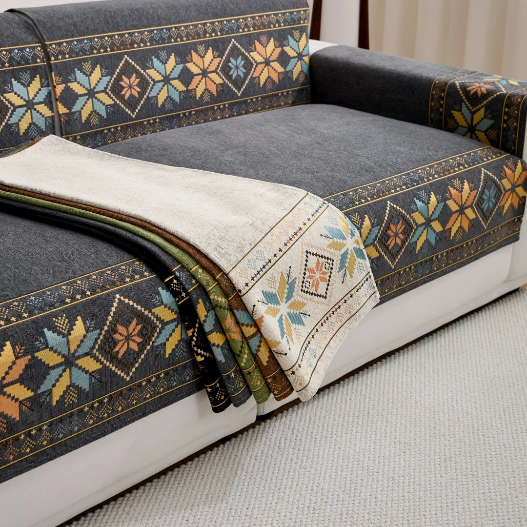 Capa de Sofá Boho Jacquard Chenille - Casa Stony