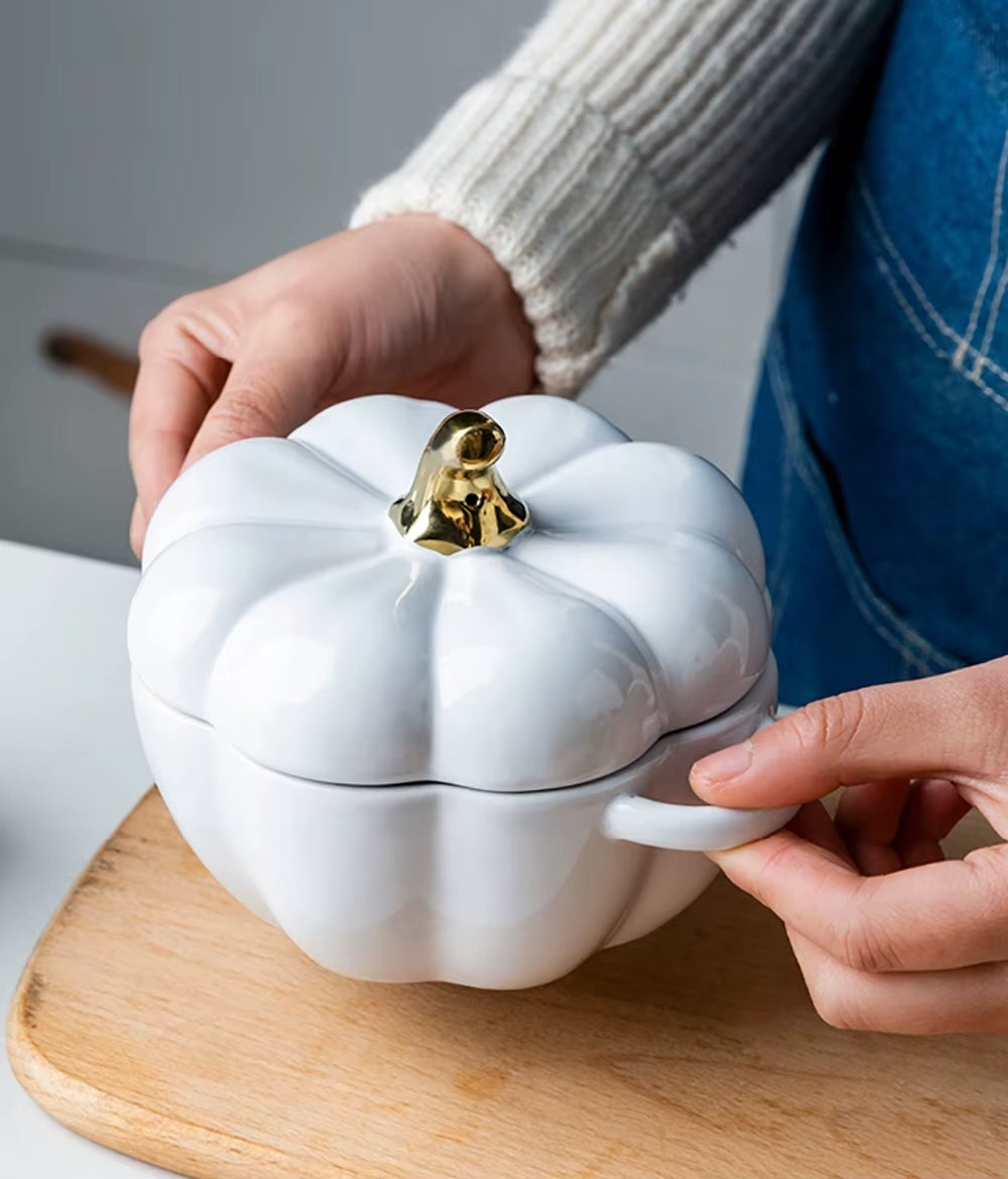 Bowl Tigela De Cerâmica Em Formato De Abóbora - Casa Stony