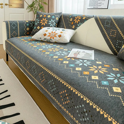 Capa de Sofá Boho Jacquard Chenille - Casa Stony