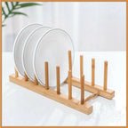 Suporte Escorredor Porta Pratos De Bancada De Bambu - Casa Stony