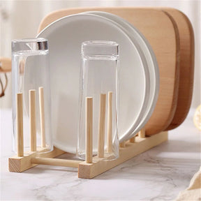 Suporte Escorredor Porta Pratos De Bancada De Bambu - Casa Stony