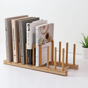 Suporte Escorredor Porta Pratos De Bancada De Bambu - Casa Stony