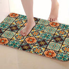 Tapete para Cozinha Impermeável Ladrilhos Colorful