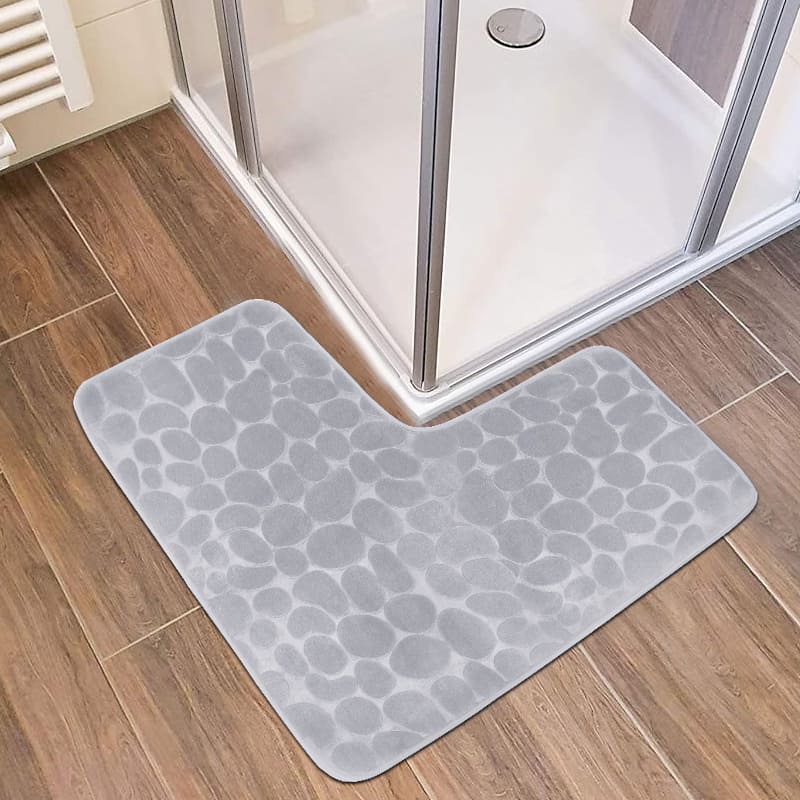 Tapete para Banheiro Antiderrapante Absorvente Canto em L - Casa Stony