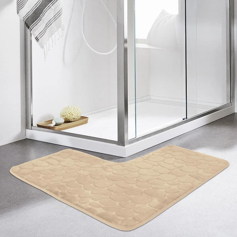Tapete para Banheiro Antiderrapante Absorvente Canto em L - Casa Stony