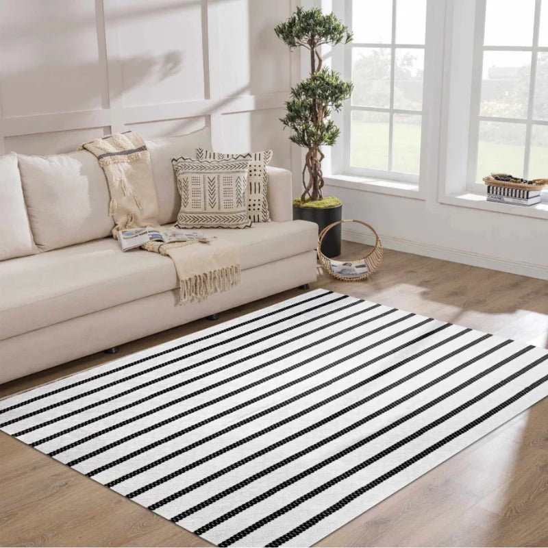 Tapete para Sala listrado em Algodão 150x250cm - Casa Stony