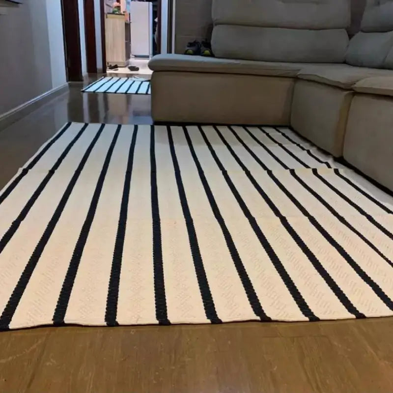 Tapete para Sala listrado em Algodão 150x250cm - Casa Stony