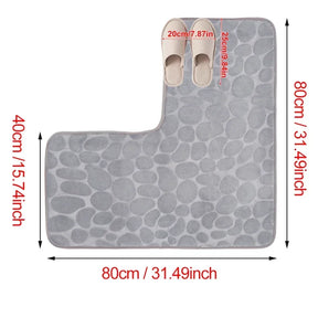 Tapete para Banheiro Antiderrapante Absorvente Canto em L