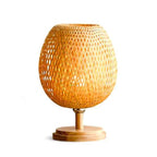 Abajur de Mesa Tecelagem De Bambu Rattan Led
