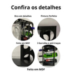 Adega de Vinho com Suporte para Taças e Garrafas em Madeira