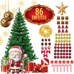 Árvore de Natal 1,50m Decorada com 87 Enfeites e Pisca-Pisca LED