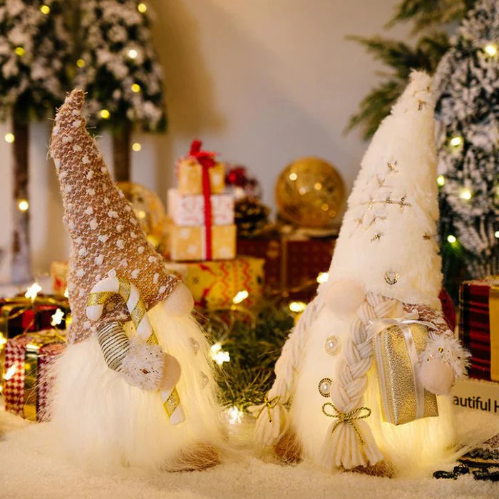 Boneco Gnomo Iluminado Decoração de Natal - Casa Stony