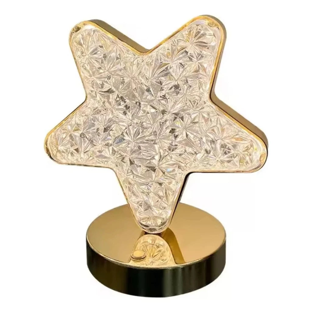 Abajur de Mesa Cristal Acrílico Estrela - Casa Stony