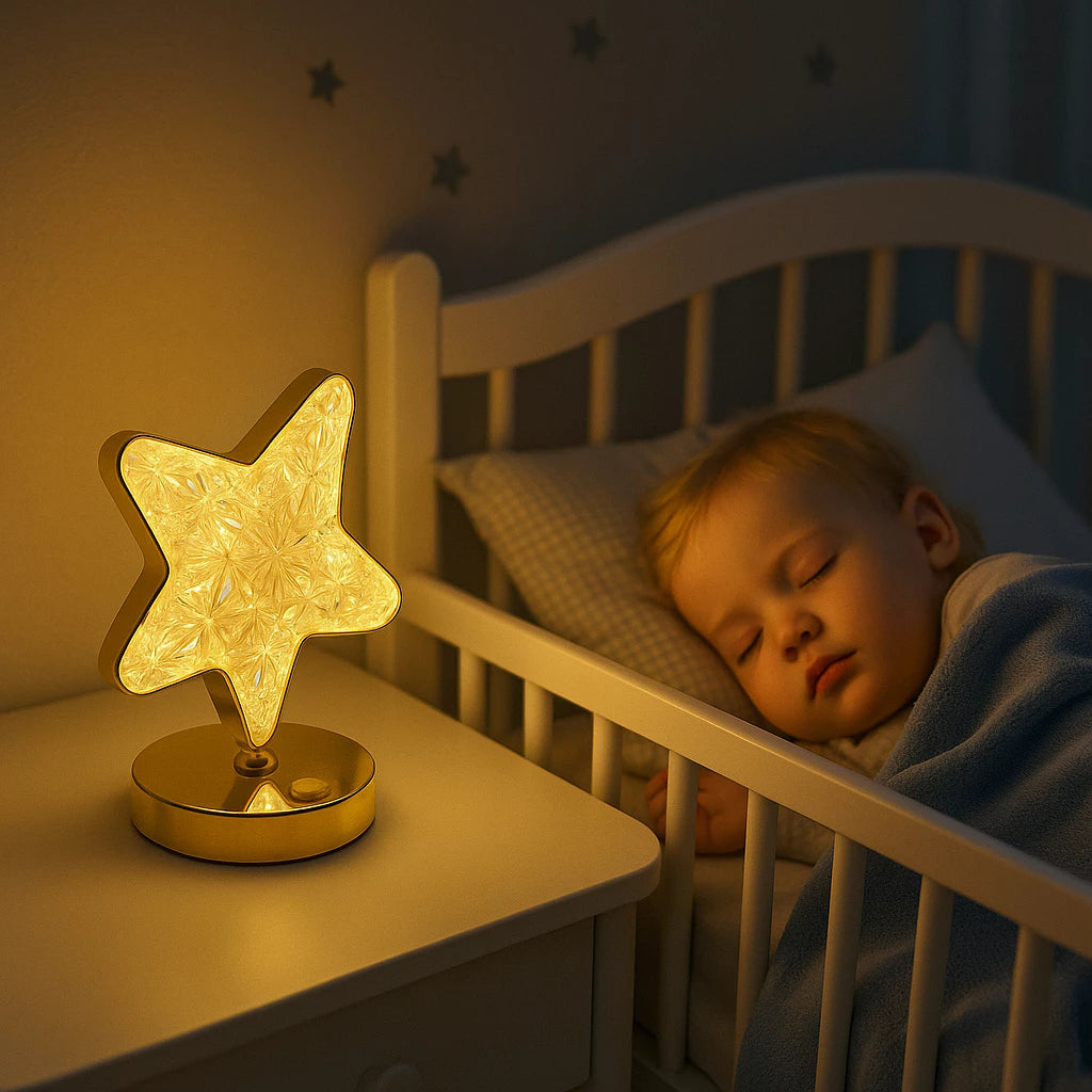 Abajur de Mesa Cristal Acrílico Estrela - Casa Stony