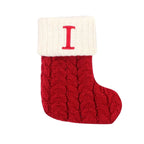 Meia de Natal xadrez com inicial personalizada