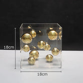 Caixa Decorativa em Acrílico com Bolas em Metal