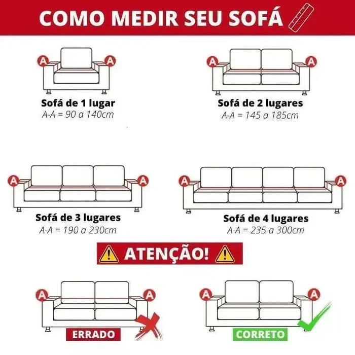 Capa de Sofá em Algodão e Linho Antiderrapante