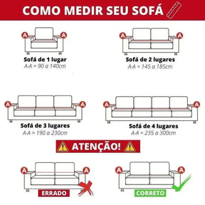 Capa de Sofá em Algodão e Linho Antiderrapante