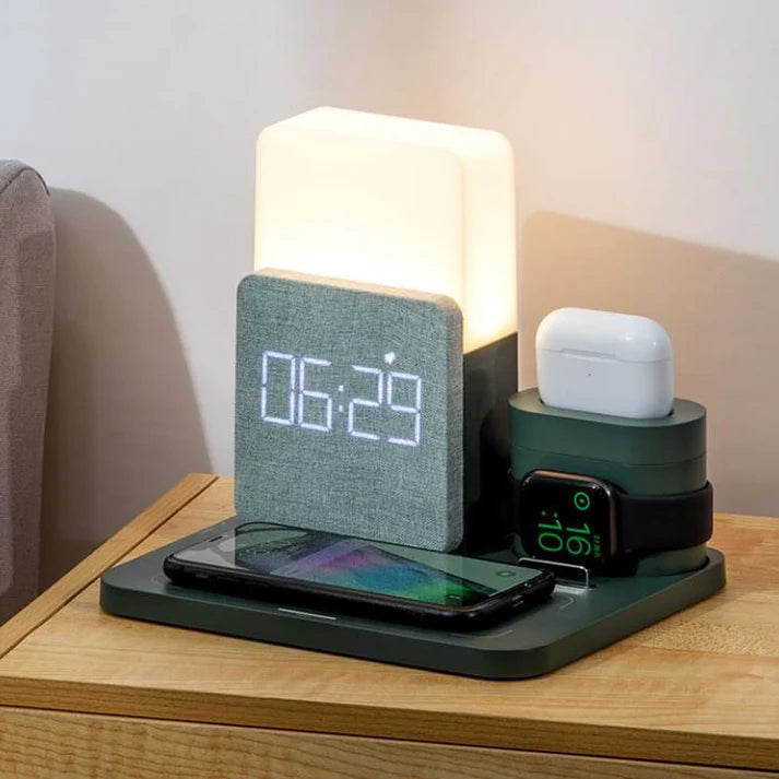 Carregador por Indução Luminária de Mesa e Despertador - Casa Stony