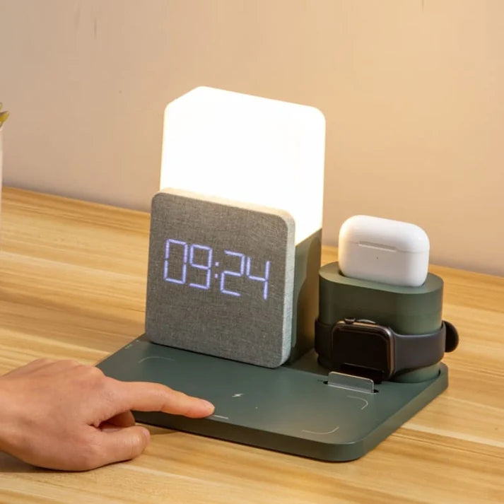 Carregador por Indução Luminária de Mesa e Despertador - Casa Stony