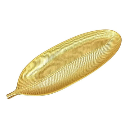 Centro de Mesa Decorativo Folha Dourada 41cm