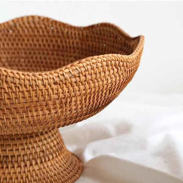 Cesto de Frutas em Palha Rattan