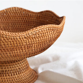 Cesto de Frutas em Palha Rattan