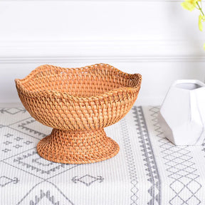 Cesto de Frutas em Palha Rattan