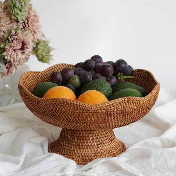 Cesto de Frutas em Palha Rattan