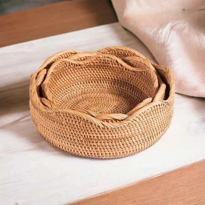 Cesto de Palha Rattan Trançado