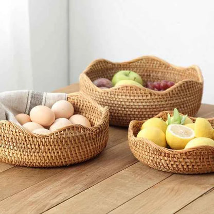 Cesto de Palha Rattan Trançado