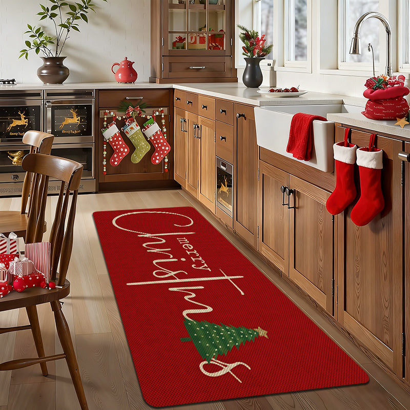 Tapete de cozinha de Natal antiderrapante