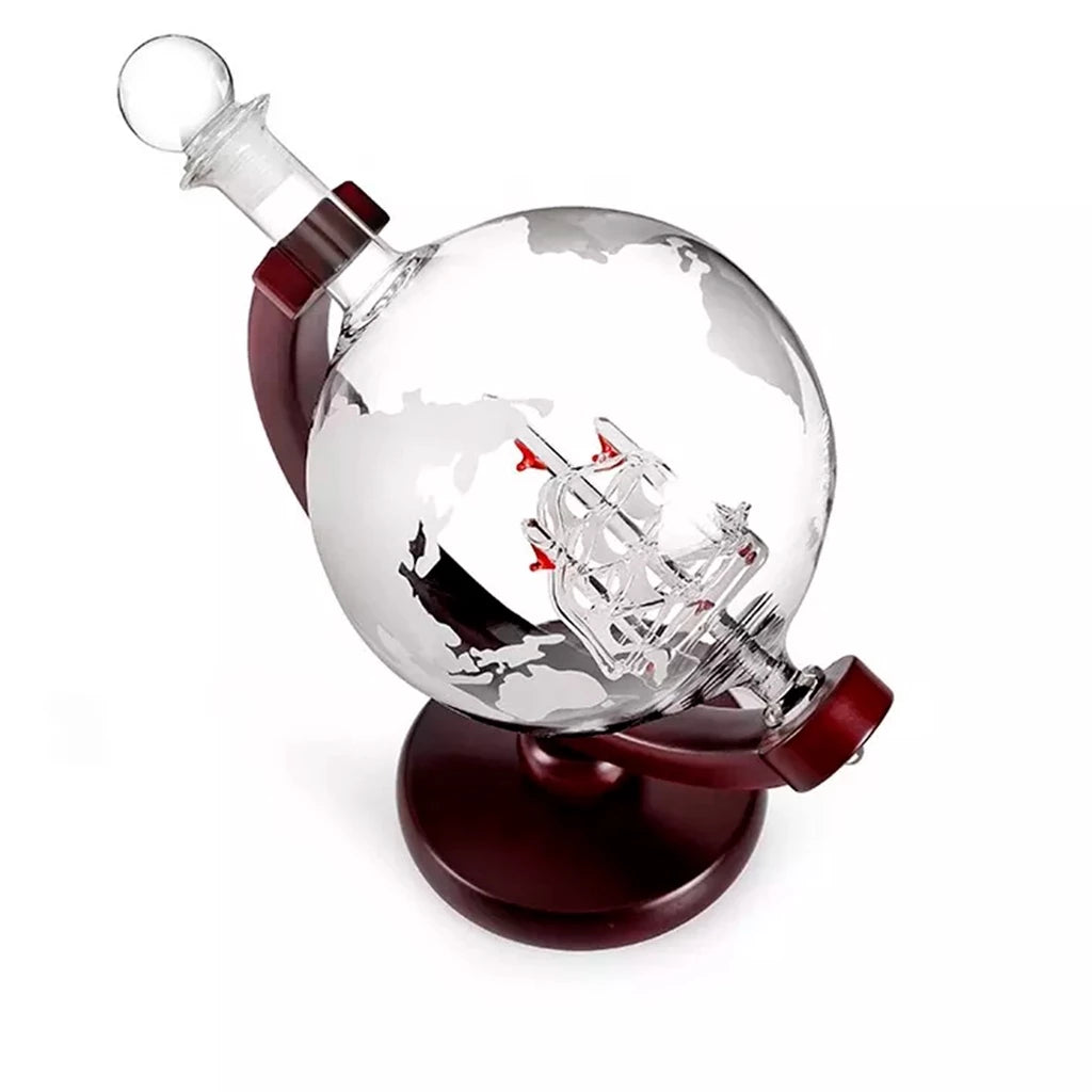 Decanter de Bebidas em Forma de Globo de Vidro Borosilicato