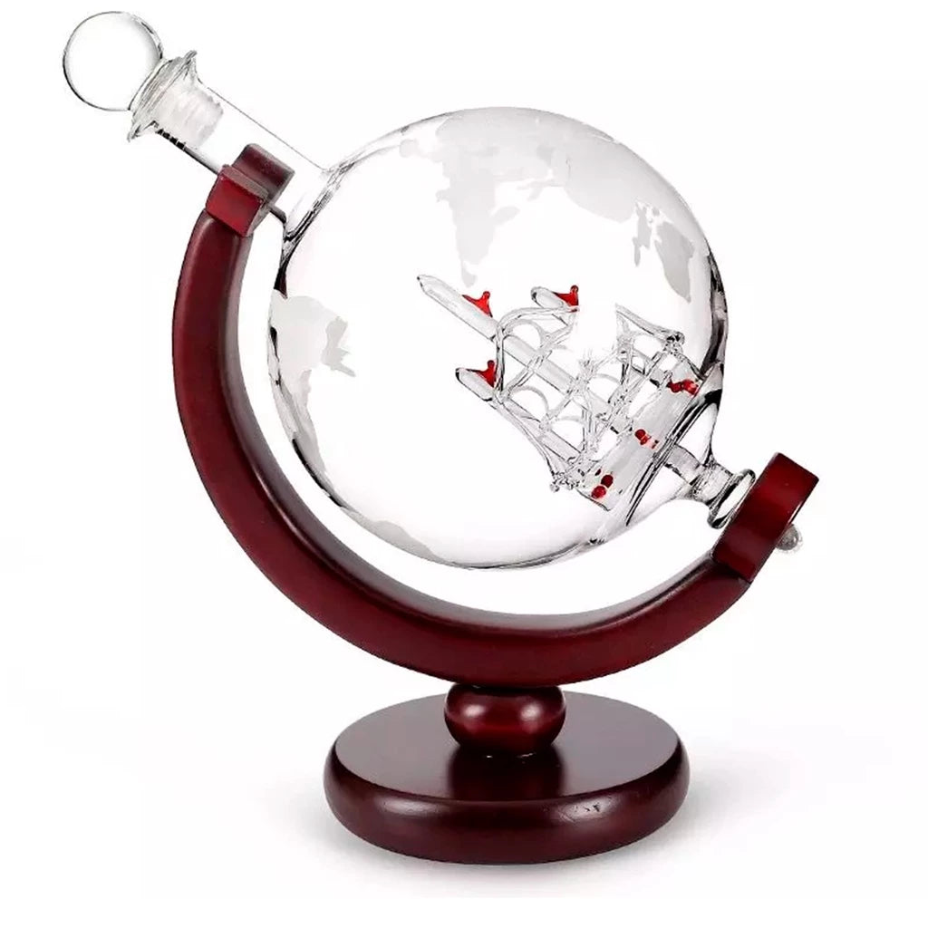 Decanter de Bebidas em Forma de Globo de Vidro Borosilicato