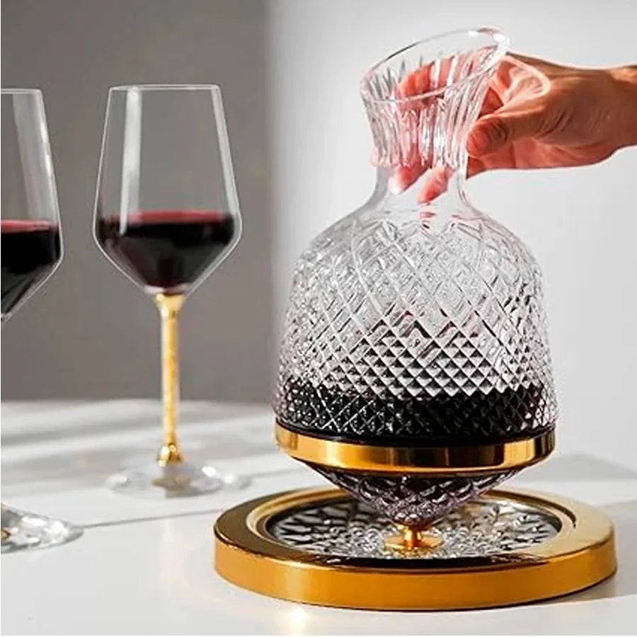 Decanter Aerador Giratório 360 Vidro Cristal Luxo 1,5 Litros