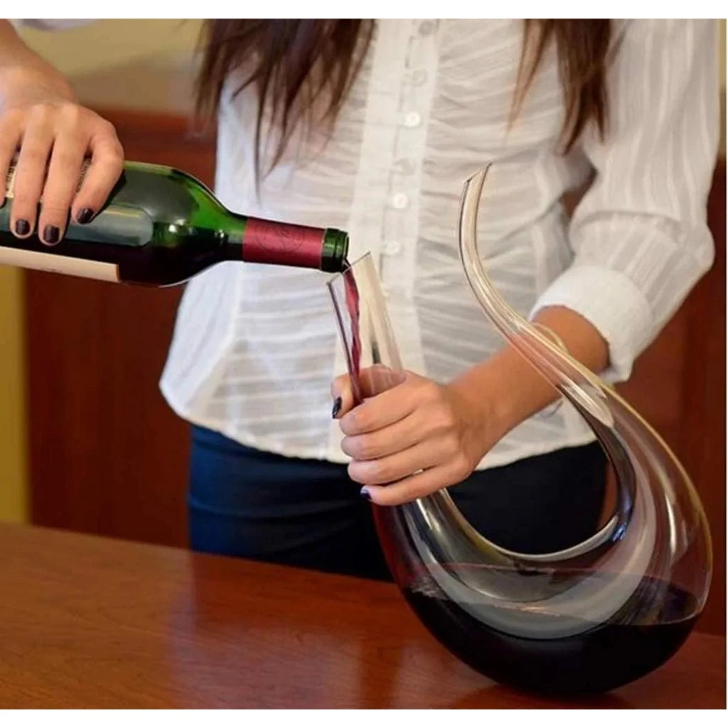 Decanter De Vinho De Cristal Em Forma De U