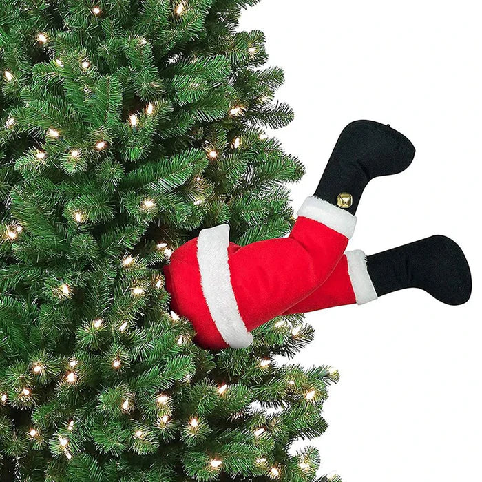 Decoração de Árvore de Natal Pernas de Papai Noel
