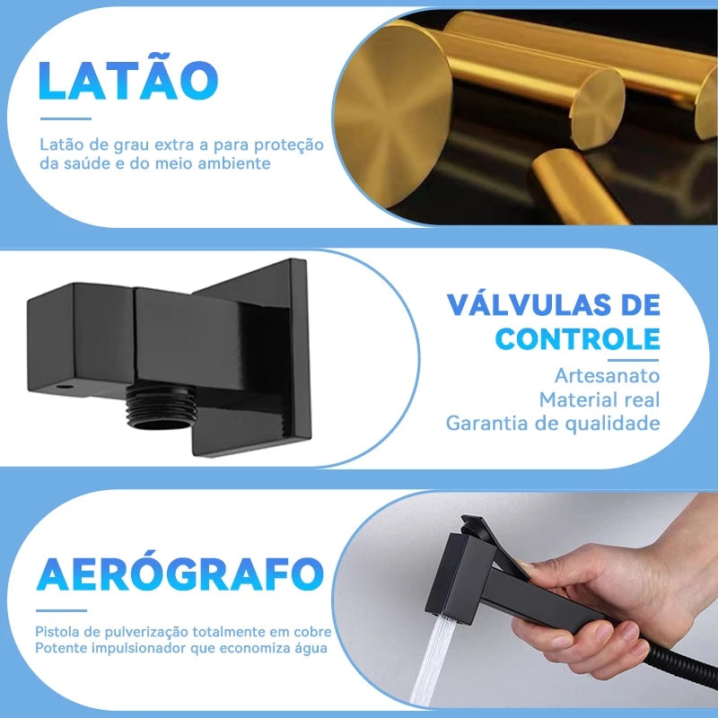 Ducha Higiênica para Banheiro Preta Black